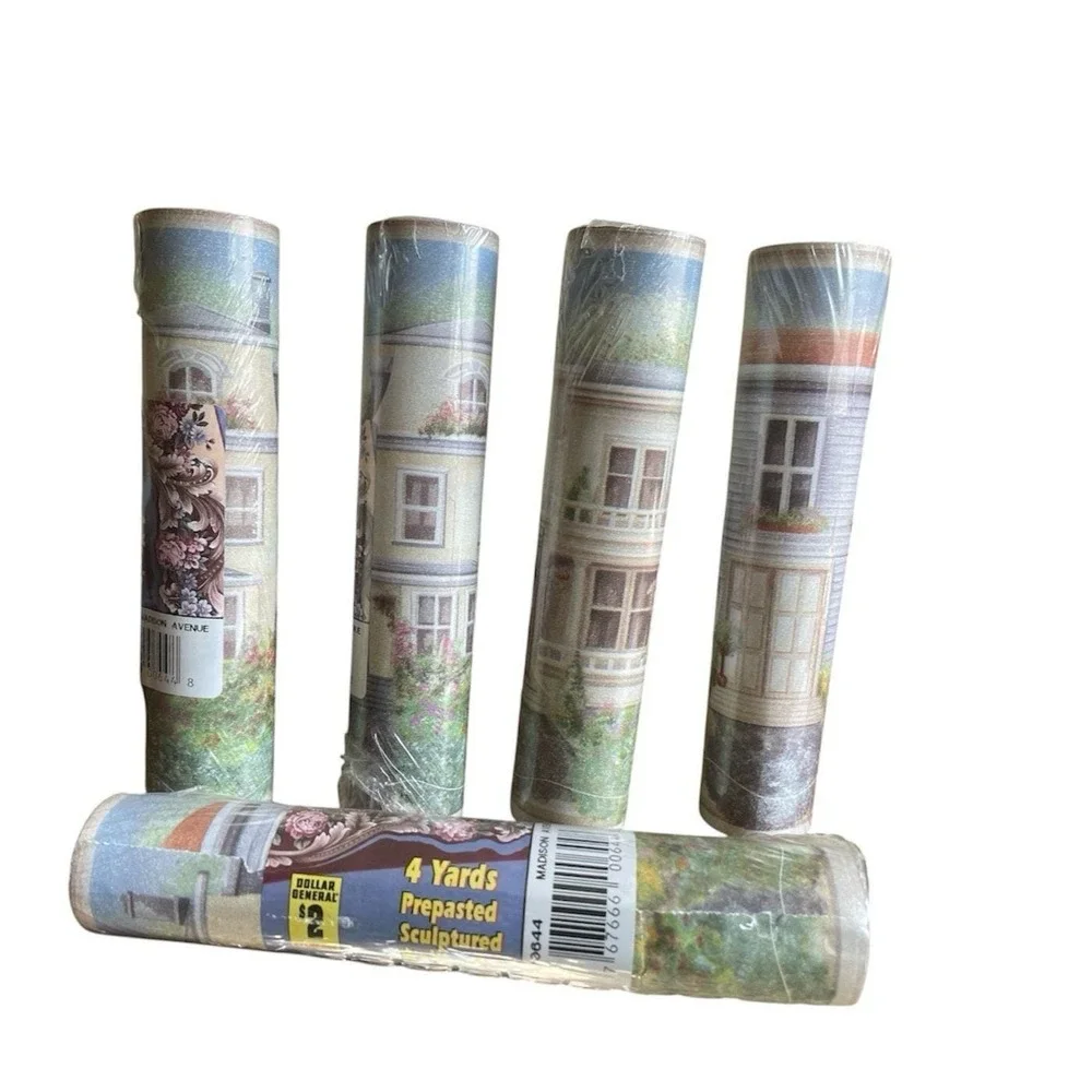 Madison Avenue Houses Pre-Pasted Sculptured Wallpaper Border 5 rolls 24 Yards